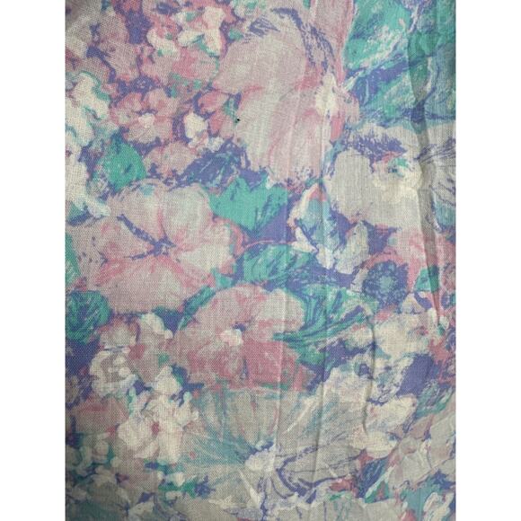 Vintage Lerner Pastel Floral Ruffle Midi Dress Made in USA cottagecore medium - Picture 6 of 14